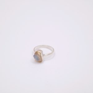 Stříbrný prstýnek - Surový opál, střední