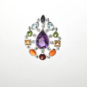 Stříbrný přívěšek - Čakrová kapka