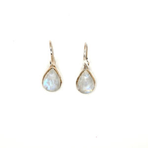 Stříbrné náušnice - Měsíční kámen, kapka