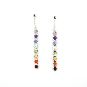 Stříbrné náušnice - Čakrový pásek