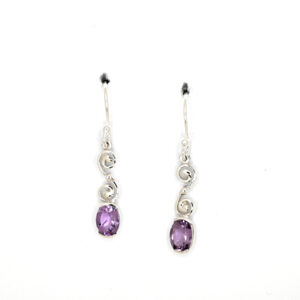 Stříbrné náušnice - Ametyst, paragraf